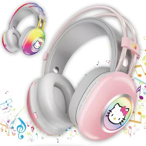 Дитячі накладні Bluetooth-навушники PG-706H з RGB-підсвічуванням