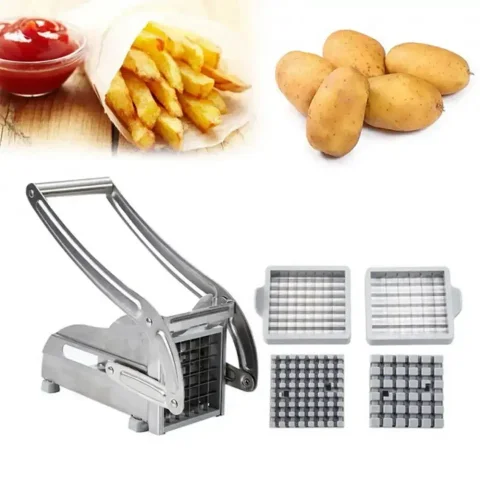 Ручна картоплерізка для картоплі фрі Potato Chipper металева з насадкою