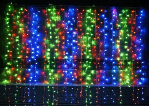 Гірлянда «Водоспад» RD-7149 400 LED, 3 × 3 м, мультиколір, із заглушкою
