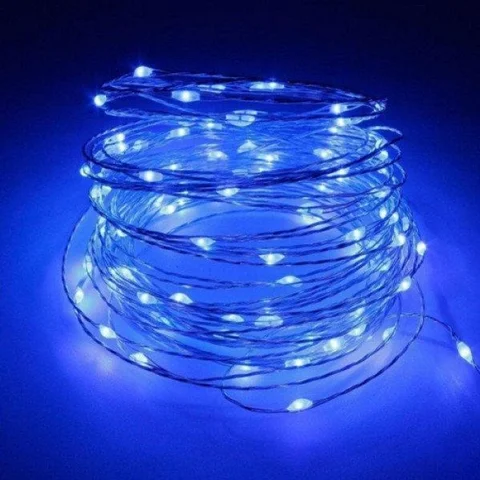 Гірлянда-нитка RD-7107 мідний дріт 100 LED 10 м, синій колір