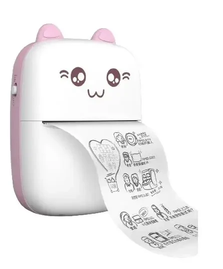 Портативний міні-термопринтер Mini Printer з Bluetooth, рожевий
