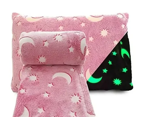 Дитячий плед Magic Blanket із зірками, що світяться, 120 × 150 см, рожевий