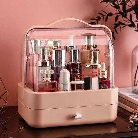 Настільний органайзер для косметики YM206 Single Drawer на 2 секції з кришкою