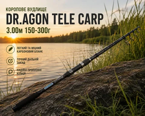 Коропове вудлище Dr.AGON Tele Carp 3,0 м 150–300 г