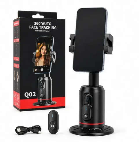 Смарт-тримач Q02 з AI-автовідстеженням, LED-підсвіткою і Bluetooth-пультом