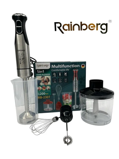 Занурювальний блендер 5 в 1 Rainberg RB-2307 1200 Вт, 15 швидкостей