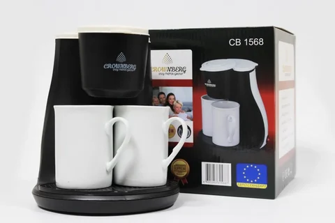 Крапельна кавоварка Crownberg CB-1568 600 Вт з двома чашками