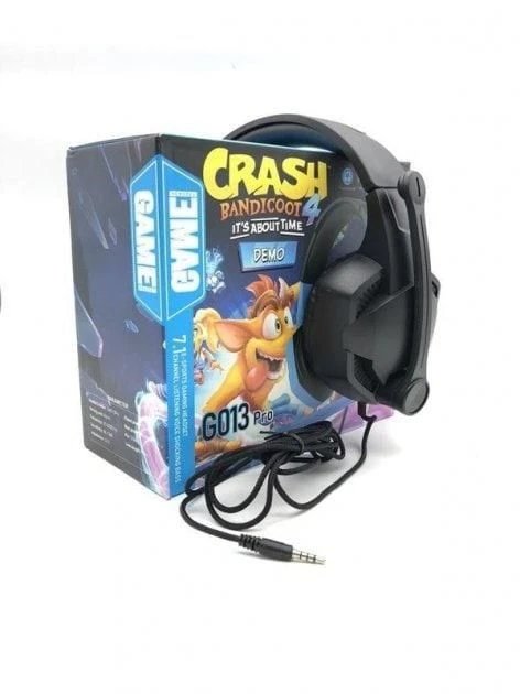 Навушники ігрові CRASH Pro GM013 провідні з мікрофоном, USB + 3,5 мм, чорні
