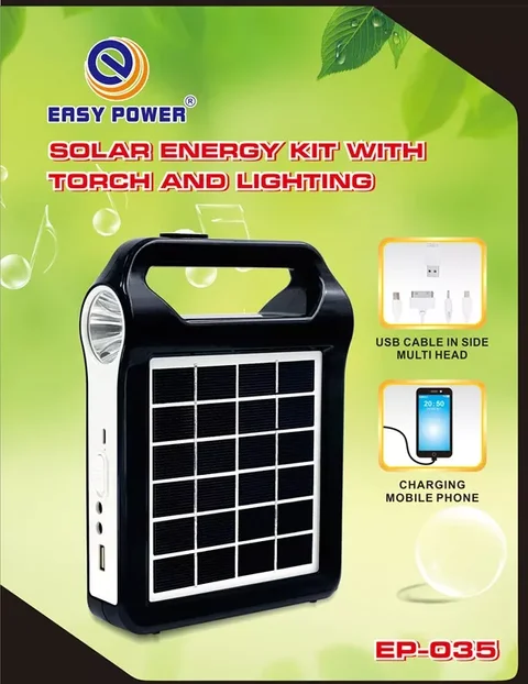 Ліхтар-повербанк Easy Power EP-035 із радіо, Bluetooth і сонячною панеллю
