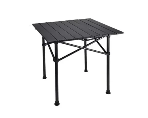 Стіл туристичний складаний 50 × 55 × 50 см з чохлом, чорний