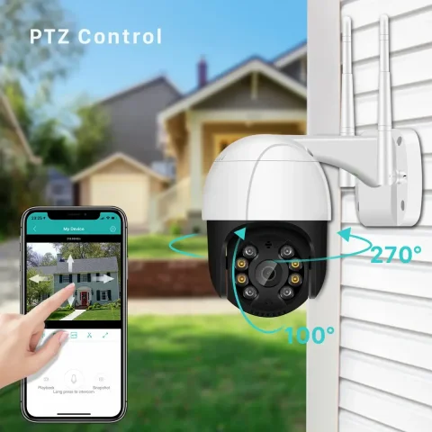 Вулична Wi-Fi IP-камера PTZ-D4 купольна поворотна, IP66, біло-чорна