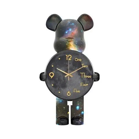 Настінний годинник у вигляді фігурки ведмедя «Космічний» NCH-31-60, 30 см