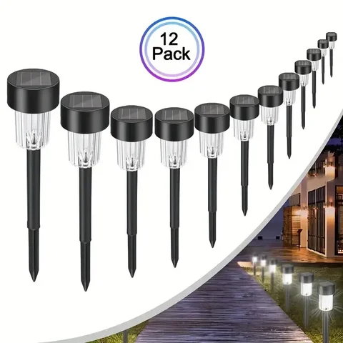 Садовий LED-ліхтар на сонячній батареї 31 см з кілочком, чорний, 1 шт