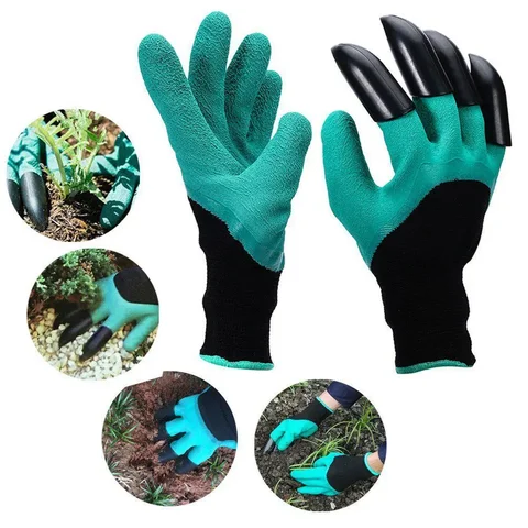 Садові рукавички з пластиковими кігтями Garden Genie Gloves