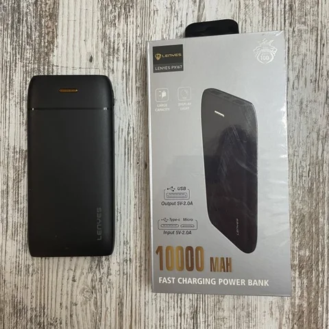 Повербанк Lenyes PX167 10000 мА·год з двома портами USB, чорний