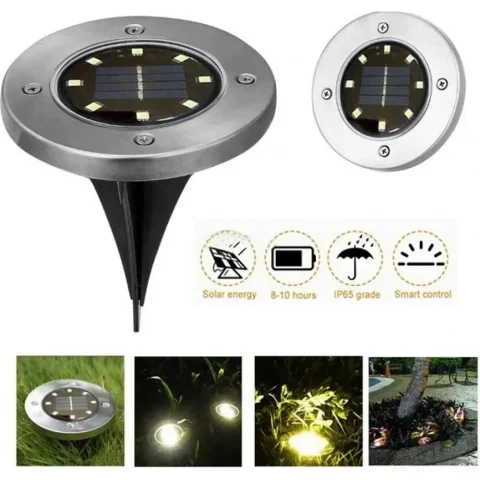 Світильник на сонячній батареї Solar Disk Lights 5050, 4 LED, IP65