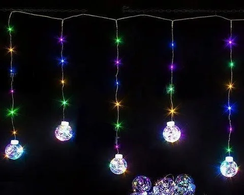 Гірлянда-штора RD-9015 200 LED, 10 куль діаметром 8 см, ширина 3 м