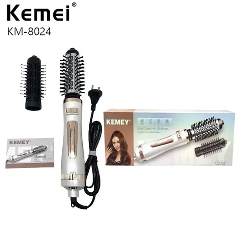 Фен-щітка для волосся Kemei KM-8024 800 Вт з обертанням, білий