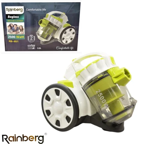 Контейнерний пилосос Rainberg RB-651 Bagless 2500 Вт, 3 л, жовтий