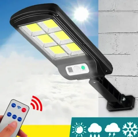 Вуличний світильник на стовп Solar Light 6 COB із пультом і датчиком руху
