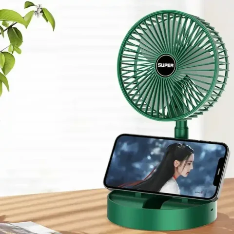 Складний акумуляторний міні-вентилятор XL 908 з USB-зарядкою, зелений