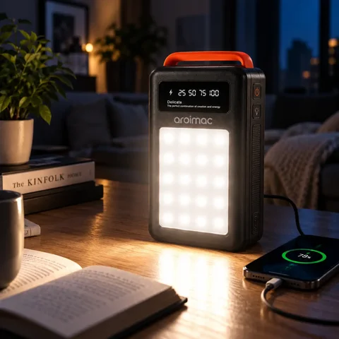 Повербанк Aroimac 100000 мА·год з LED-панеллю і цифровим дисплеєм