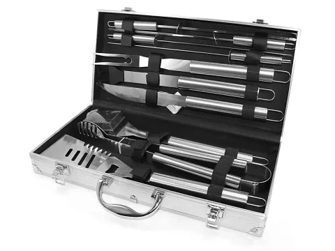 Набір для мангалу BBQ Tools Set AL-10, 10 предметів в алюмінієвому кейсі