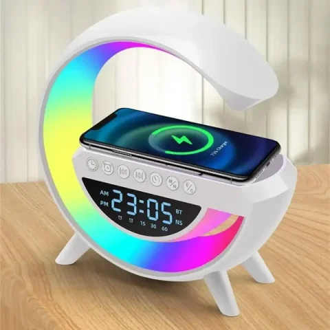 Смарт-лампа настільна BT-3401 RGB з Bluetooth-колонкою і бездротовою зарядкою