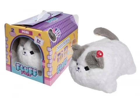 М’яка інтерактивна іграшка Котик Hug Meow із сірими вухами C3501