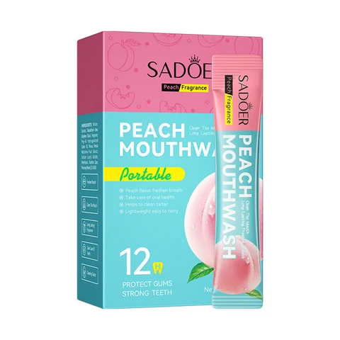Ополіскувач для рота в стіках Sadoer Peach з ароматом персика, 20 стіків