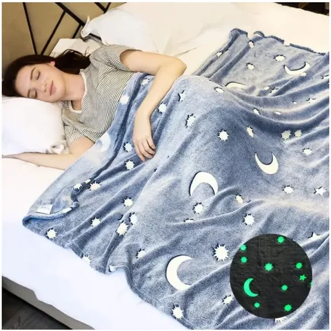 Дитячий плед Magic Blanket із зірками, що світяться, 120 × 150 см, блакитний