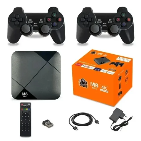Ігрова приставка M8MINI з 2 бездротовими джойстиками HDMI 4K чорна