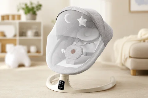 Електрична колиска-гойдалка M06 3 в 1 з Bluetooth, музикою і пультом