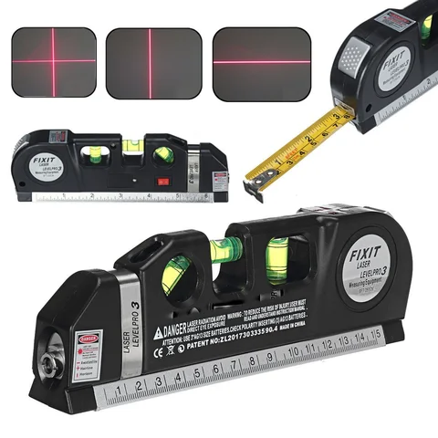 Лазерний рівень 4 в 1 Laser Level PRO 3 із рулеткою та лінійкою