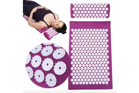 Акупунктурний масажний килимок з подушкою Acupressure Mat, аплікатор Кузнєцова