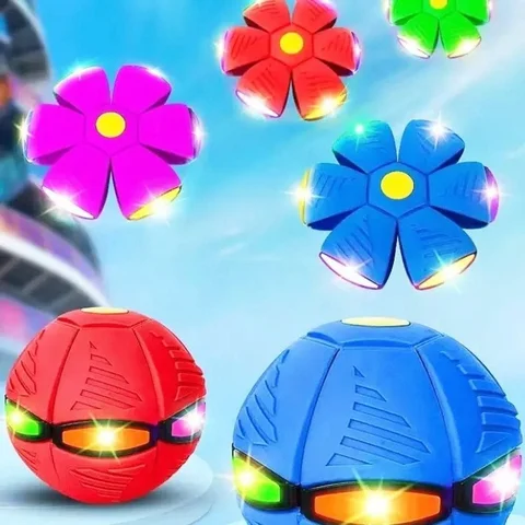 Складний м’яч-фрісбі трансформер Phlat Ball з LED-підсвічуванням