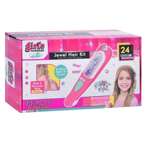 Набір стиліста Jewel Hair Kit з пристроєм і намистинами для волосся, 24 шт.