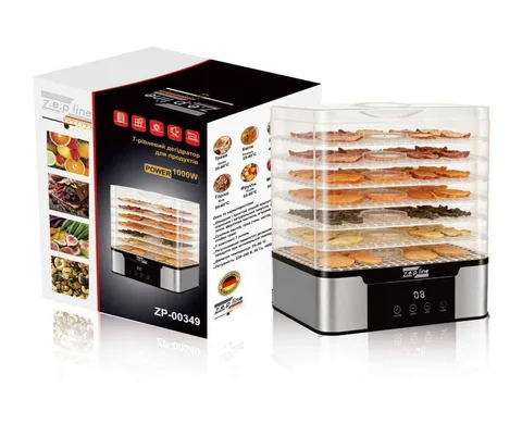 Електросушарка для продуктів Zepline ZP-00349, 1000 Вт, 7 ярусів, 35–80 °C