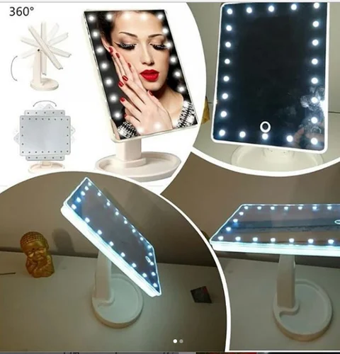 Настільне дзеркало для макіяжу з LED-підсвіткою, 22 світлодіоди
