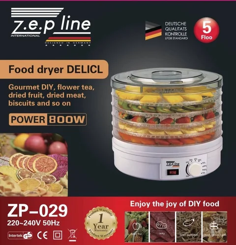 Електросушарка для фруктів і овочів Zepline ZP 029, 5 секцій, 450 Вт