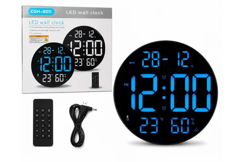 Круглий LED-годинник CGH-8011 з нічником, температурою та вологістю