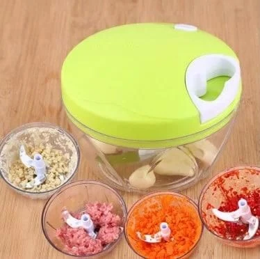 Механічний подрібнювач продуктів Easy Spin Cutter салатовий