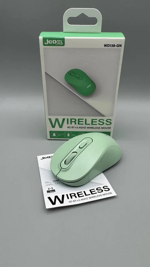 Бездротова миша JEDEL WD138-GN Bluetooth і 2,4 ГГц, 800–1600 DPI